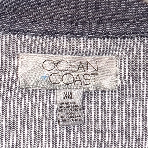 Ocean and Coast XXL Pullover Zippered Neck Blue Distressed Heather - Picture 2 of 15